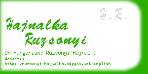 hajnalka ruzsonyi business card